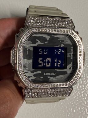 Custom Iced Out Camo Casio G-Shock DW5600CA-8